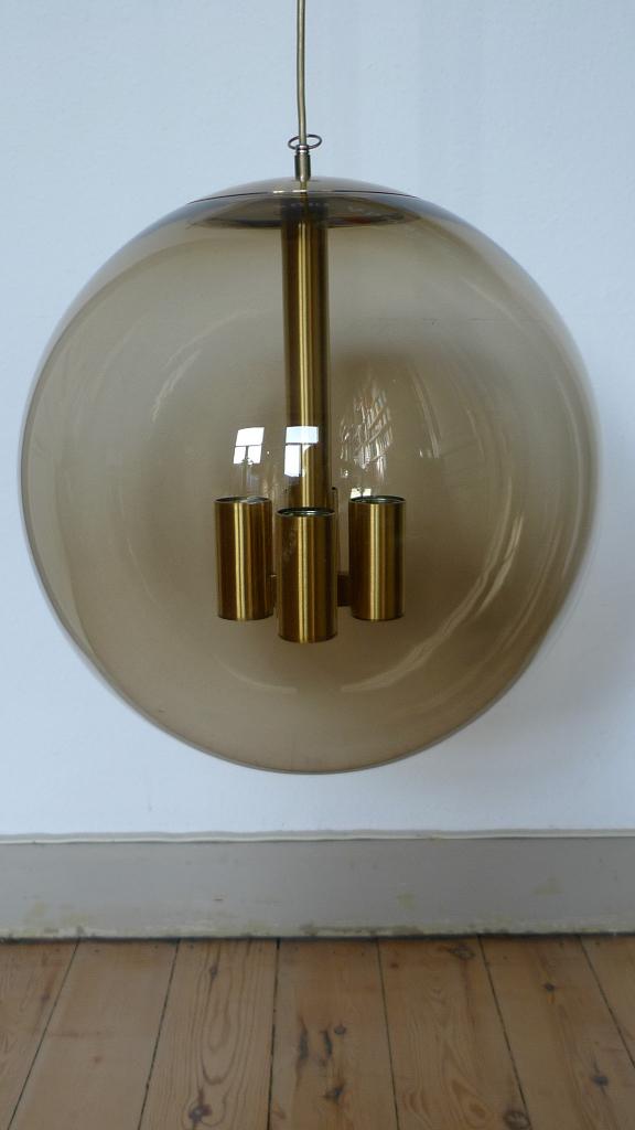 grote rookglas kogel lamp jaren 70 van Peil & Putzler, Antiek en Kunst, Ophalen