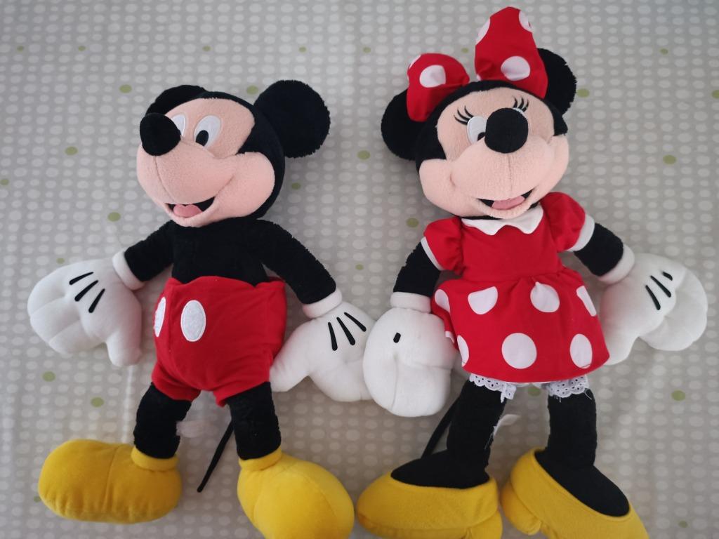 Knuffels Minnie en Mickey Mouse (kopppel - 50 cm), Ophalen, Mickey Mouse, Zo goed als nieuw, Knuffel