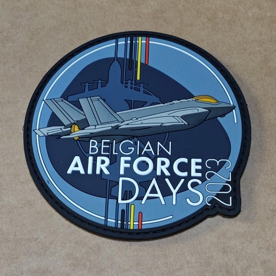 Belgian Air Force Days 2023 F -35  Kleine Brogel Rubber pa, Ophalen of Verzenden, Luchtmacht, Embleem of Badge