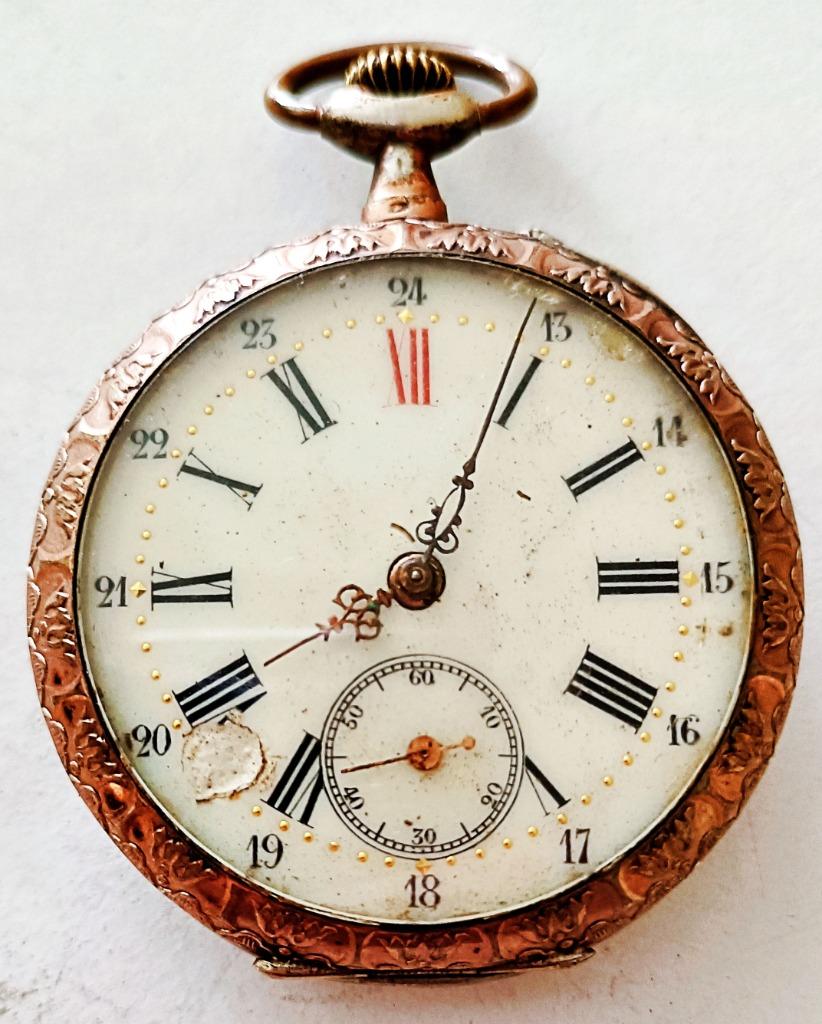 Montre poche homme "Grandiose" en argent galloné (plaqué or), Enlèvement ou Envoi, Utilisé