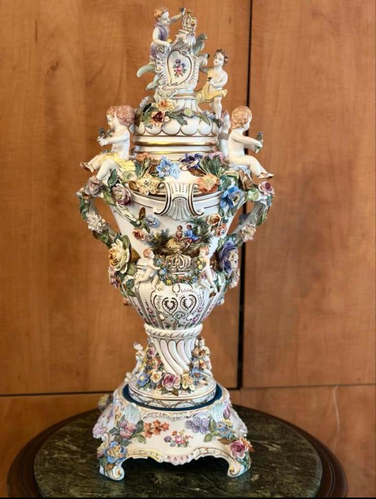 Dresden porselein prachtige vaas 71 cm, Antiek en Kunst, Ophalen of Verzenden