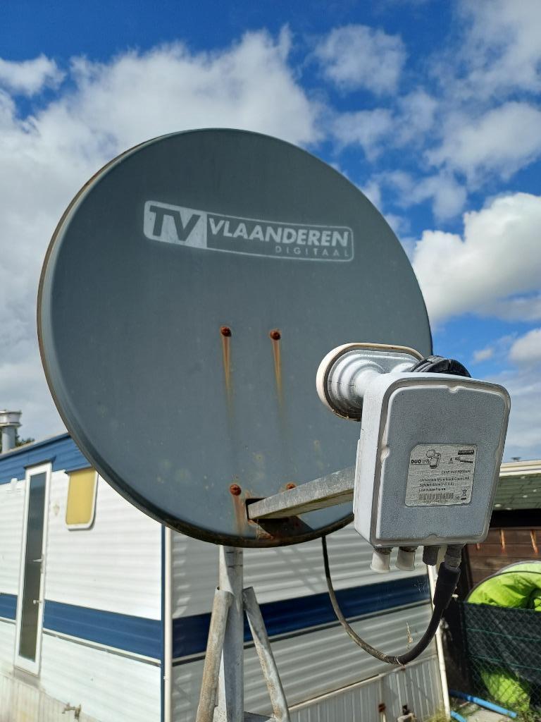 Satellietschotel TV-Vlaanderen met ontvanger, Ophalen, Gebruikt, (Schotel)antenne
