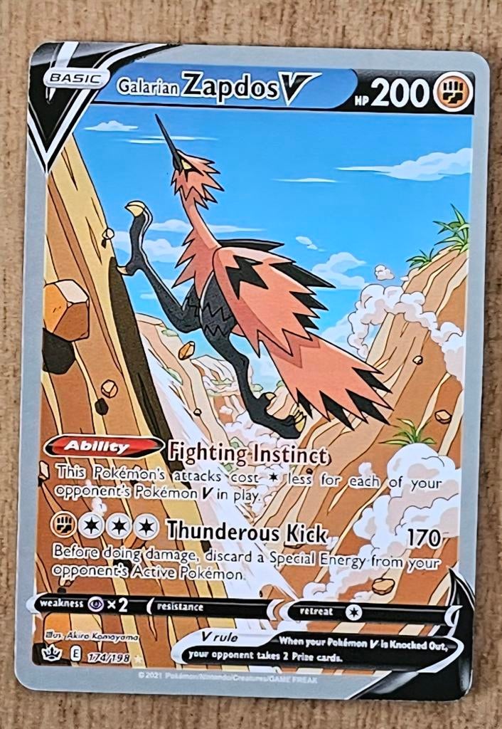 Pokémon kaart galarian zapdos V, Hobby en Vrije tijd, Verzamelkaartspellen | Pokémon, Ophalen of Verzenden, Nieuw, Losse kaart