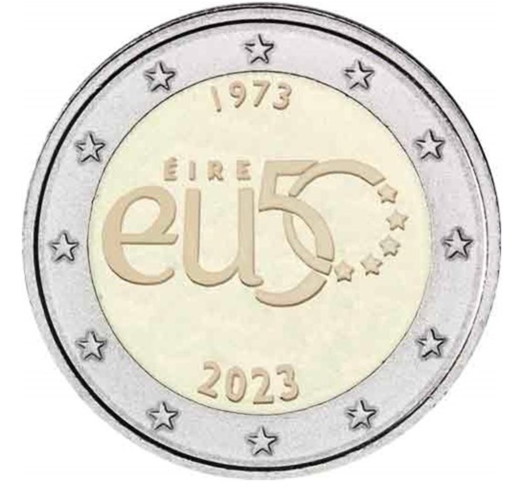 2 euros Irlande 2023 50 ans d'adhésion à l'UE, Timbres & Monnaies, Monnaies | Europe | Monnaies euro, Enlèvement ou Envoi, Irlande