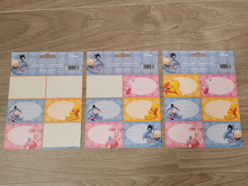 Etiketten Winnie de Poeh, Kinderen en Baby's, Kinderspulletjes, Zo goed als nieuw, Ophalen of Verzenden