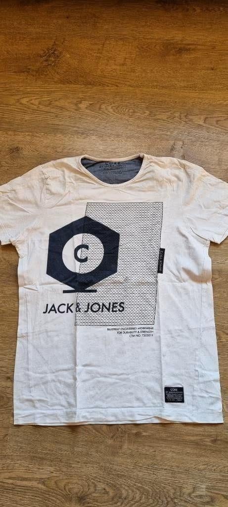 witte t-shirt Jack & Jones maat smal, Kleding | Heren, T-shirts, Wit, Jack&Jones, Ophalen of Verzenden, Gedragen
