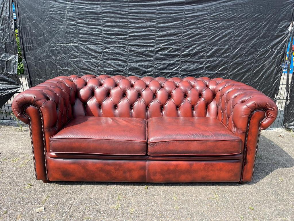 Springvale Chesterfield roodbruin GRATIS GELEVERD!, Antiek en Kunst, Ophalen of Verzenden