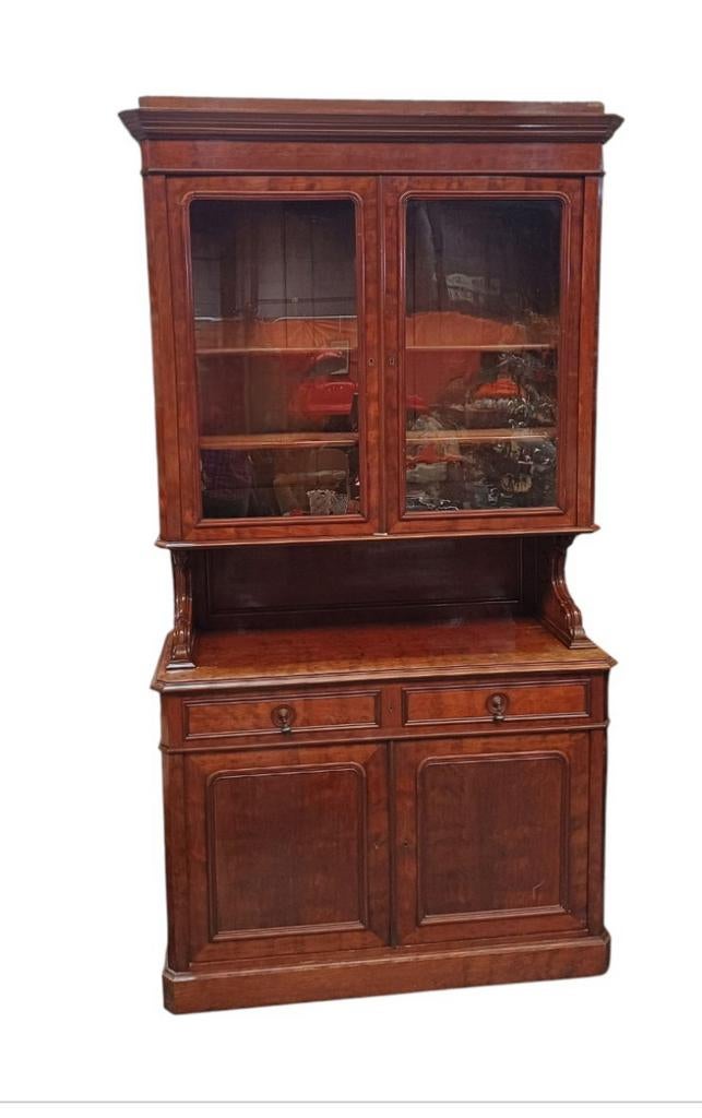 Bibliothèque française de style Louis-Philippe en acajou 19e, Enlèvement, Utilisé, Autres matériaux, Avec tablette(s)