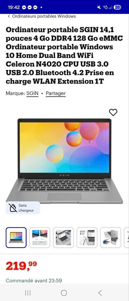 Ordinateur portable SGIN, Enlèvement