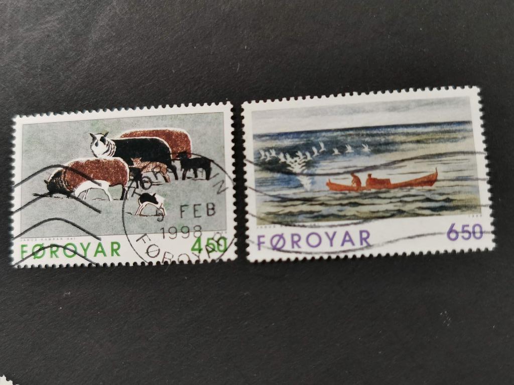 Faeroer / Foroyar 1996 - kunst - grafiek - schapen, Ophalen of Verzenden, Denemarken, Gestempeld