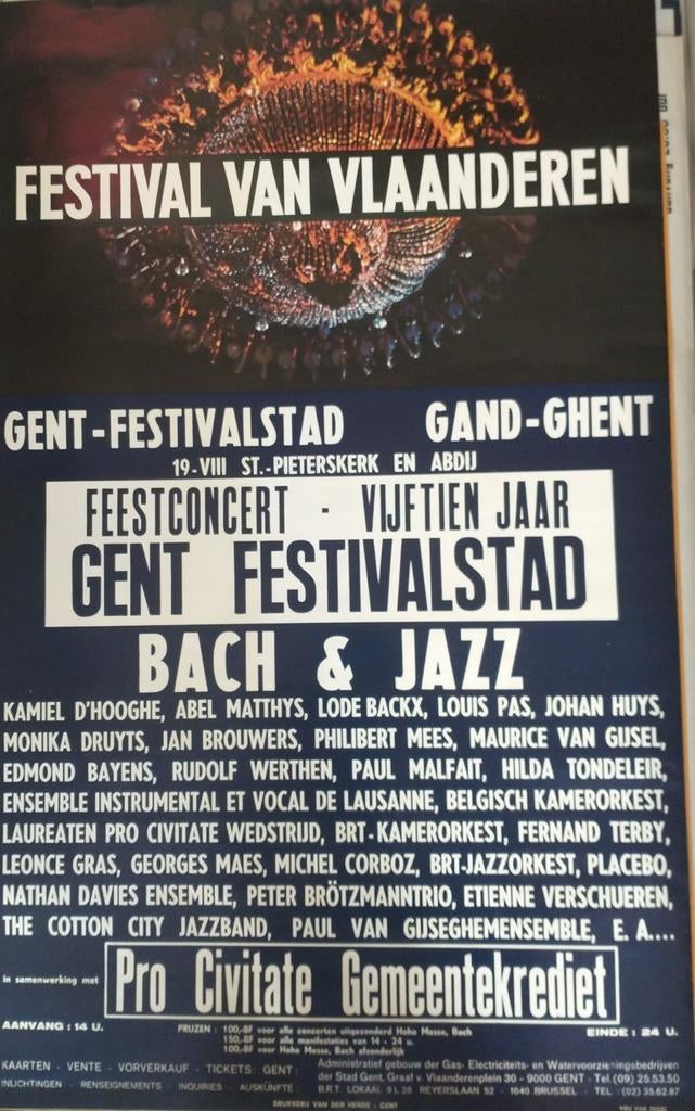Gent. Festival van Vlaanderen affiche, Collections, Posters & Affiches, Utilisé, Enlèvement ou Envoi