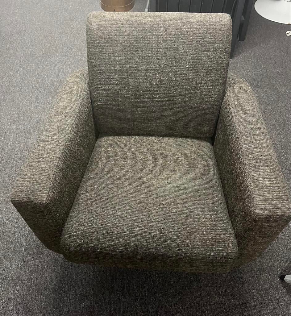 Draaizetel 1-zit bruin, Huis en Inrichting, Fauteuils, Ophalen, Gebruikt, Stof, Modern