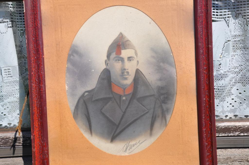 photographie ovale ancienne buste militaire, Ophalen of Verzenden