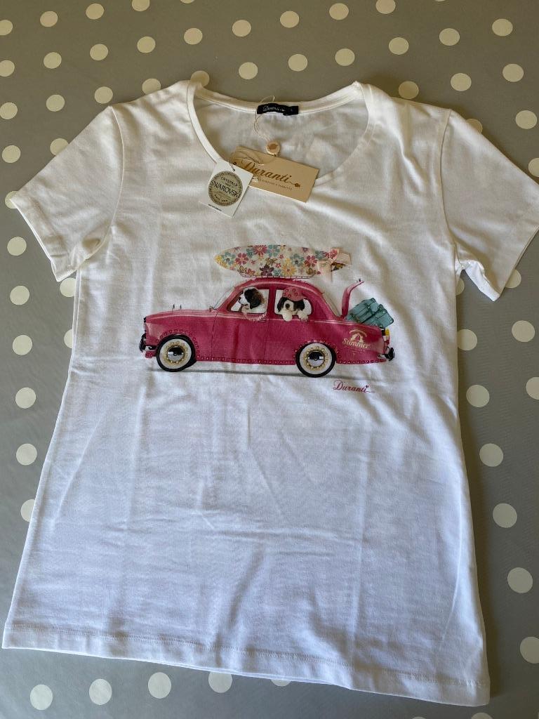Nieuwe witte T-shirt van Duranti maat L, Wit, Maat 42/44 (L), Nieuw, Ophalen of Verzenden