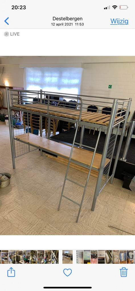 Lit superposé avec bureau, Maison & Meubles, Chambre à coucher | Lits superposés & Lits mezzanines, Enlèvement, Comme neuf, Lits superposés