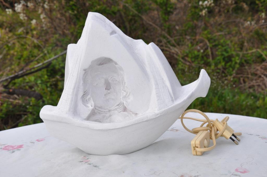lampe veilleuse en plâtre forme bateau, Antiquités & Art, Enlèvement ou Envoi