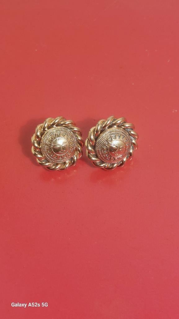 , clips d'oreille vintage « Rossi Bijoux »., Puces ou Clous, Enlèvement ou Envoi, Or, Comme neuf
