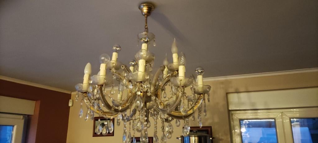Kroonluchter met 8 takken, Huis en Inrichting, Lampen | Kroonluchters, Ophalen, Gebruikt