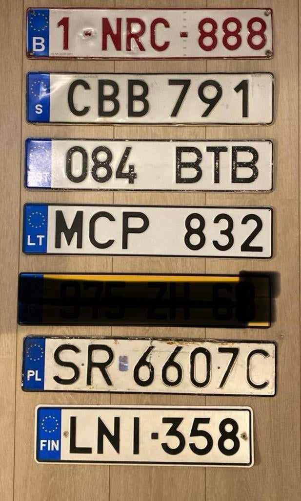 Nummerplaten Europese Unie, Ophalen of Verzenden, Zo goed als nieuw