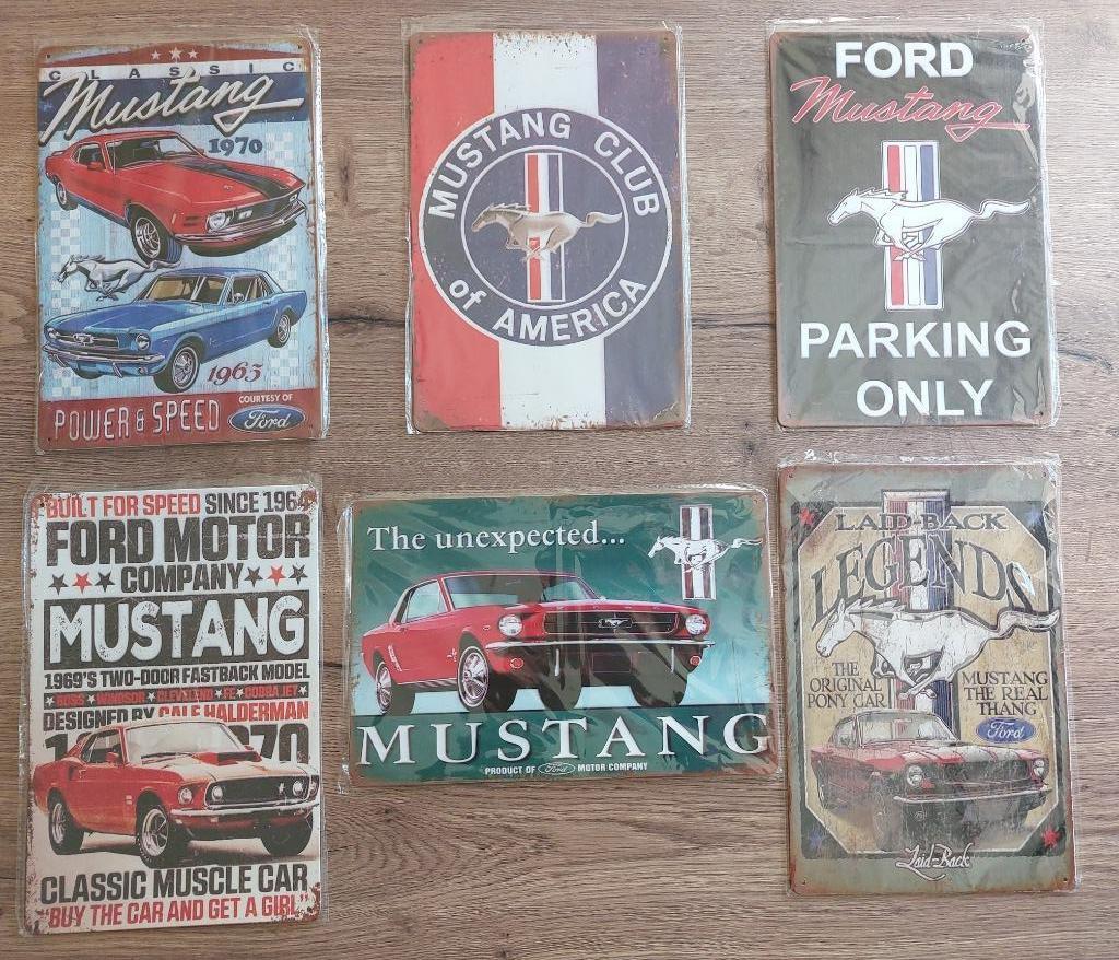 Retro wandplaat Ford Mustang (nieuw), Ophalen of Verzenden, Nieuw, Reclamebord