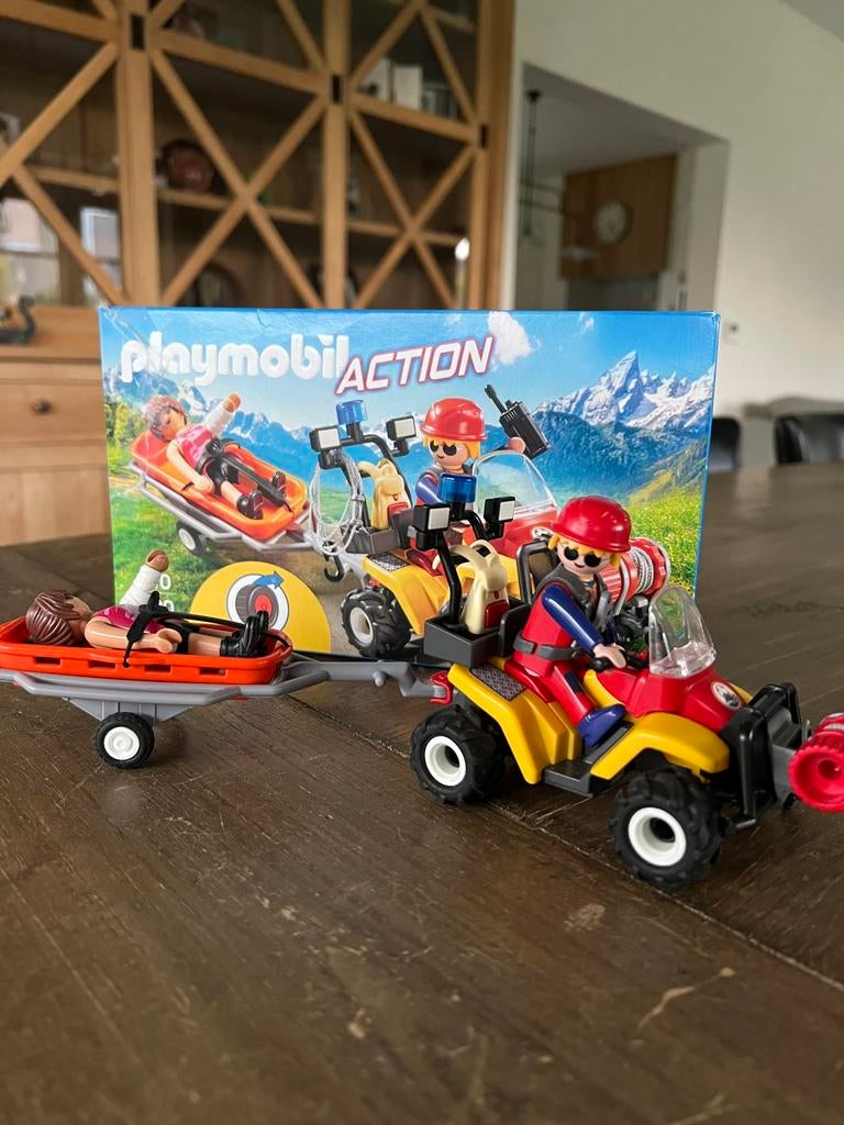 Quad de sauvetage Playmobil avec civière, Enlèvement ou Envoi, Comme neuf, Ensemble complet