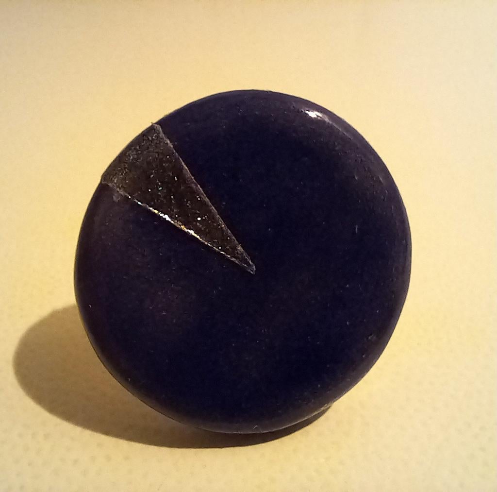 Ring uit eigen atelier - Keramiek - blauw/goud, Bijoux, Sacs & Beauté, Bagues, Neuf, Enlèvement ou Envoi, Bleu, Autres matériaux