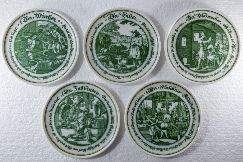 Lot de 5 sous-bocks Hutschenreuther en porcelaine, Antiquités & Art, Antiquités | Porcelaine, Enlèvement ou Envoi