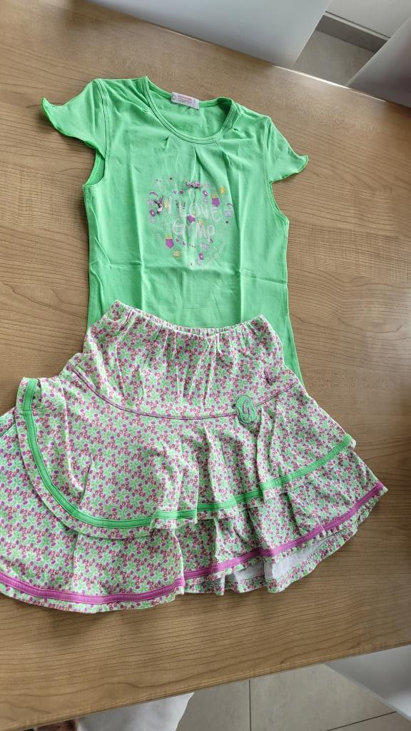 set rok met t-shirt Gymp maat 128, Meisje, Ophalen of Verzenden, Zo goed als nieuw, Setje