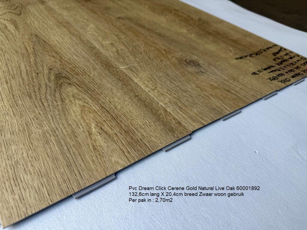 Pvc Dream Click Cerene Gold Natural Oak €12,95p/m2 inc.btw, Pvc dream click pure natuur eiken, 75 m² of meer, Nieuw, Ophalen of Verzenden