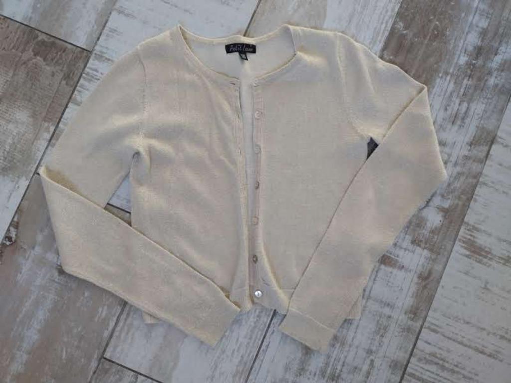 goudkleurige gillet Petit Louie maat 146-152, Kinderen en Baby's, Meisje, Trui of Vest, Ophalen of Verzenden, Zo goed als nieuw