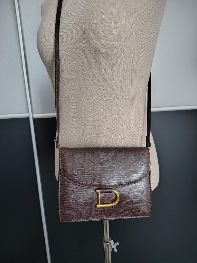 Zeldzame Vintage Handtas, Handtassen en Accessoires, Tassen | Schoudertassen, Bruin, Zo goed als nieuw, Leer, Ophalen