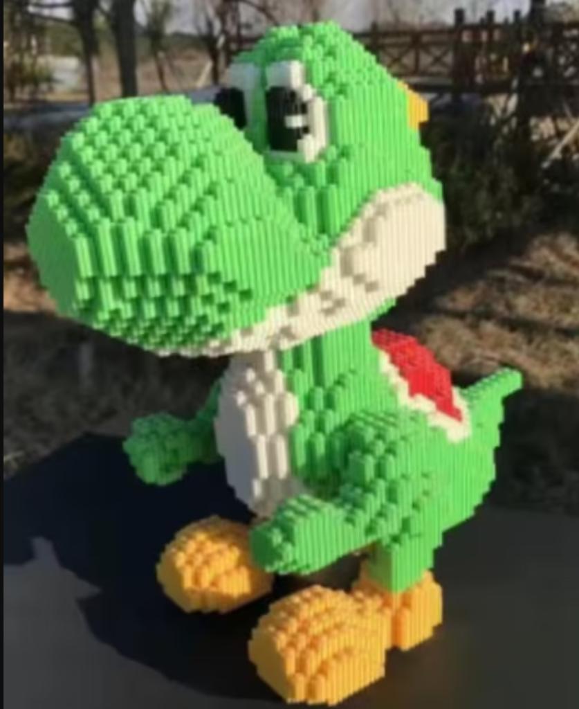 Prachtige bouwblokken set Yoshi figuur groot (33cm), Ophalen of Verzenden, Nieuw