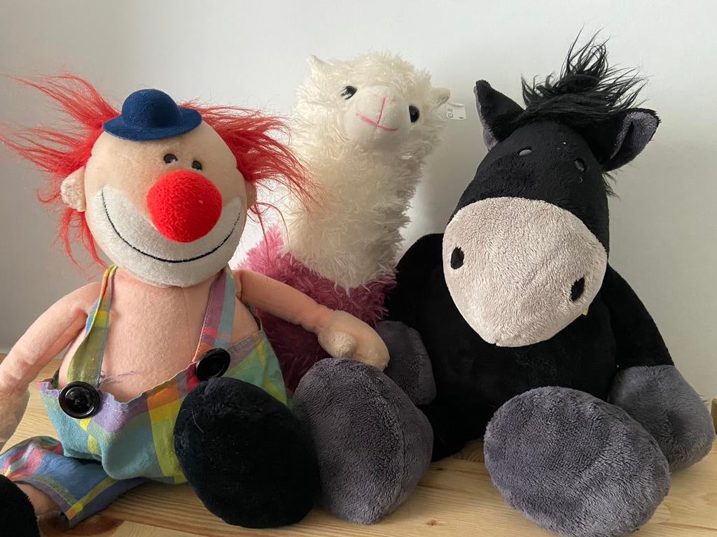 NICI knuffels: lama, koala, schaap, beer,… zie foto’s & info, Ophalen, Zo goed als nieuw