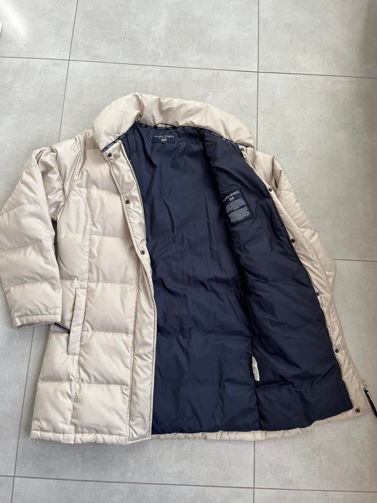 Scapa Sports -  warme lange donsjas, Scapa Sports, Beige, Maat 42/44 (L), Ophalen of Verzenden