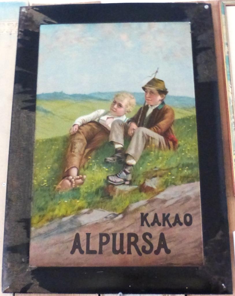 Reclamebord Kakao Alpursa, Ophalen of Verzenden, Gebruikt, Reclamebord