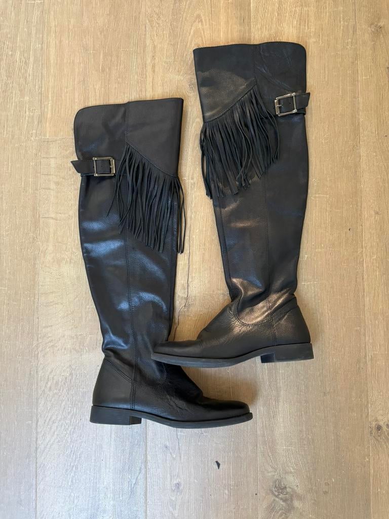 Cuissardes Tamaris taille 38, Enlèvement ou Envoi, Comme neuf, Bottes hautes, Noir