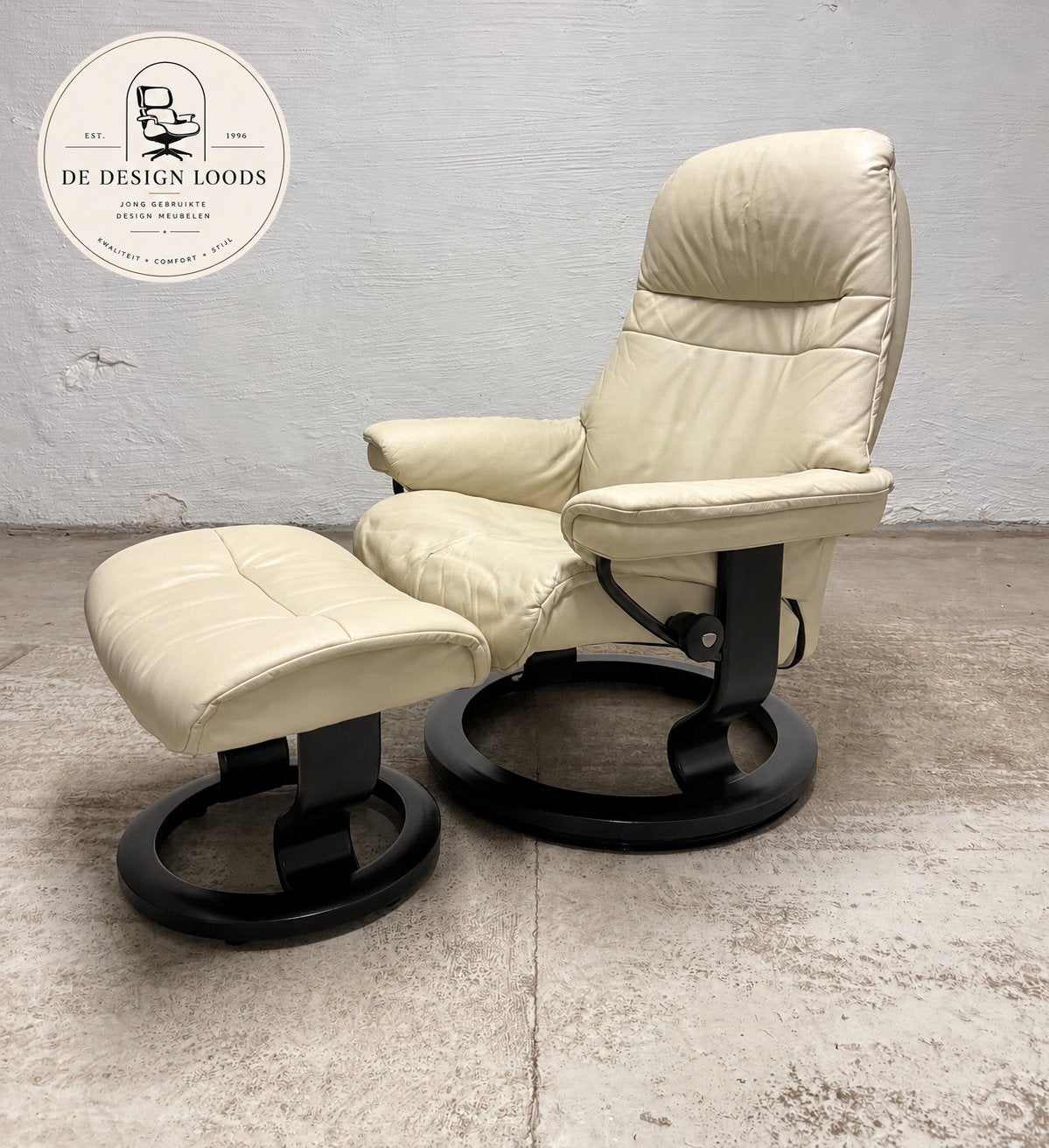 Fauteuil Stressless Design | avec repose-pieds | Confortable, Maison & Meubles, Fauteuils, 75 à 100 cm, Comme neuf, Enlèvement