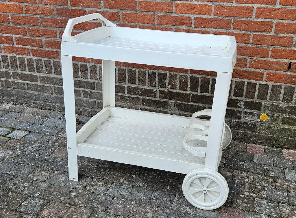 Trolley serveerkar bijzettafel bar, Ophalen, Kunststof, Gebruikt, 55 tot 75 cm