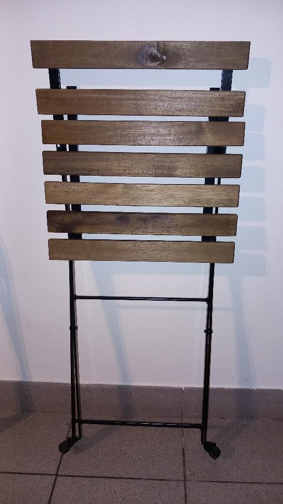 Zitstoelen; opklapbaar zwart/lichtbruin gelazuurd., Jardin & Terrasse, Chaises de jardin, Enlèvement, Neuf, Bois, Ajustable