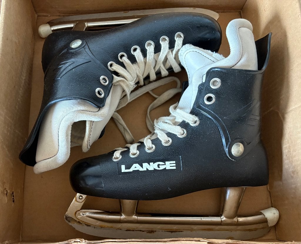Patins de hockey sur glace longs rétro • Fabriqués au Canada, Enlèvement ou Envoi, Utilisé, Patins
