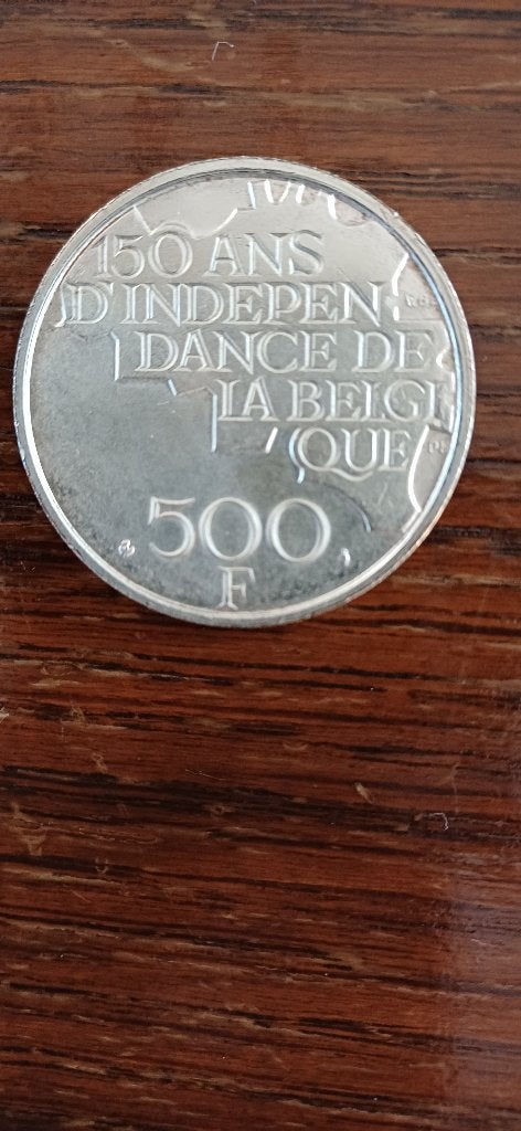 Pièce 500 Francs belge 1980 - 150 ans d'Indépendance, Argent, Enlèvement, Série, Argent