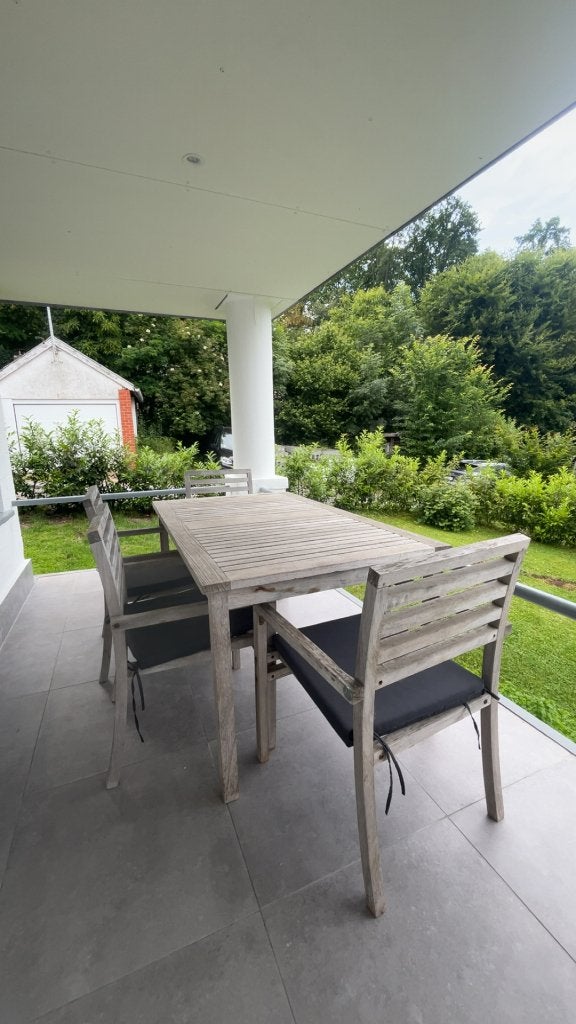 Table de jardin en bois avec 4 chaises, Chaise, Utilisé, Bois, Sets de jardin