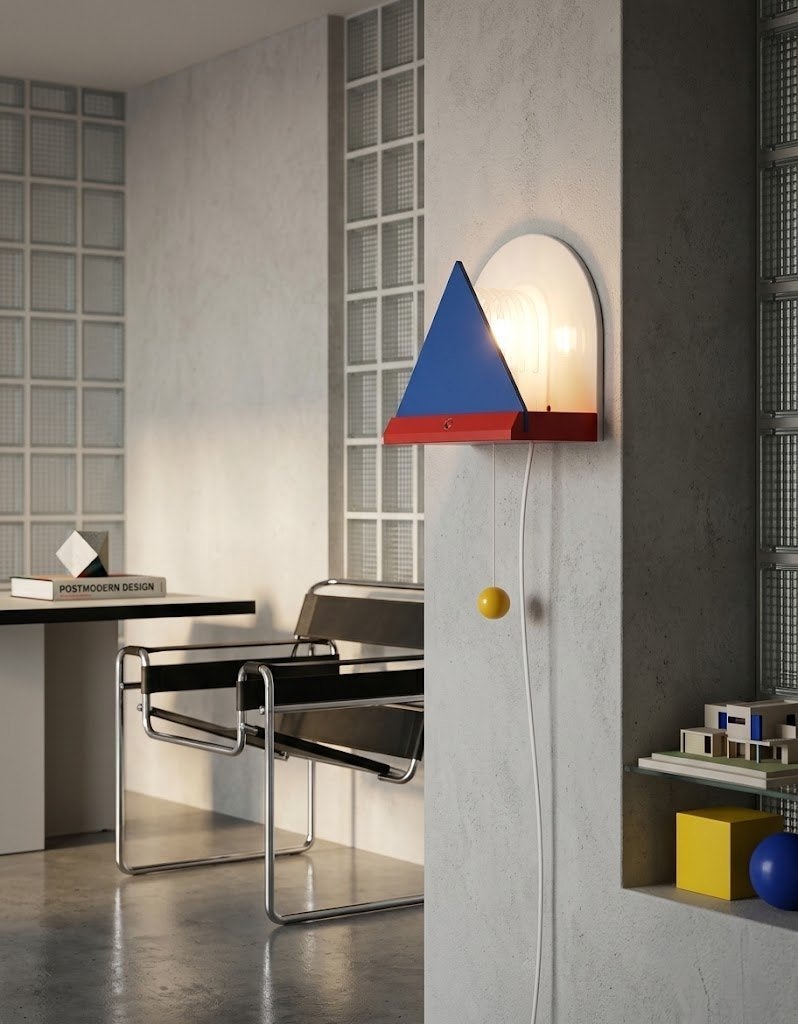 Lampe murale vintage IKEA « STOJA » — Design Memphis 80's, Maison & Meubles, LED, Enlèvement ou Envoi, IKEA, Applique murale