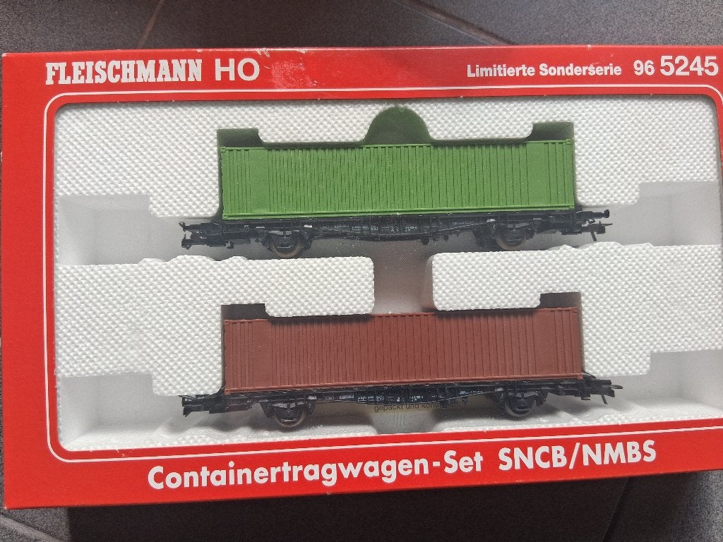 Fleischmann set containerwagens 965245, Ophalen of Verzenden, Analoog, Fleischmann, Gelijkstroom of Wisselstroom
