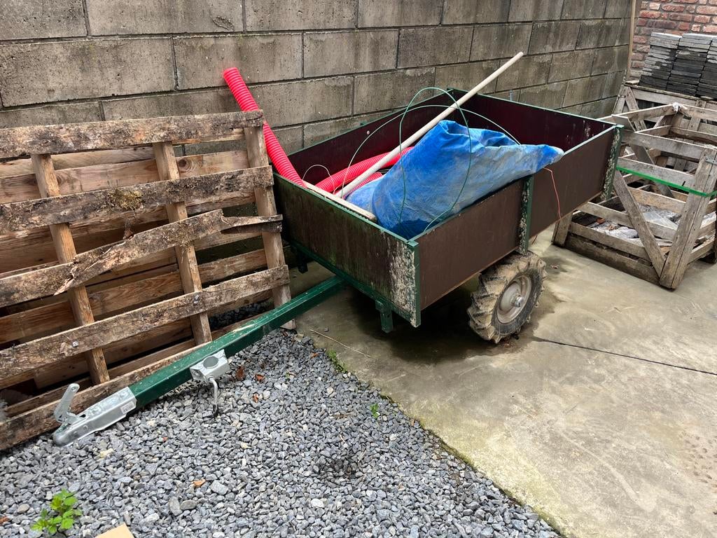 Remorque pour quad ou tracteur tondeur, Enlèvement, Comme neuf