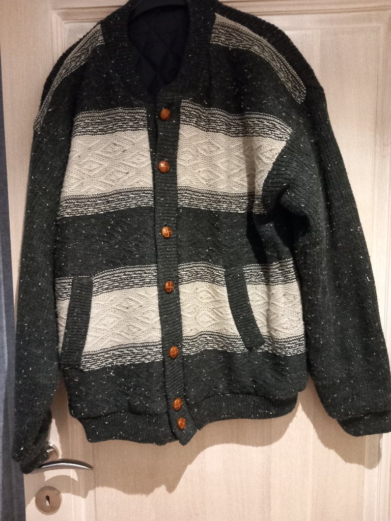 GILET CHAUD EN TRICOT GRIS POUR HOMME AVEC FANTAISIE BEIGE, Vêtements | Hommes, Enlèvement ou Envoi, Neuf, Taille 48/50 (M), Gris