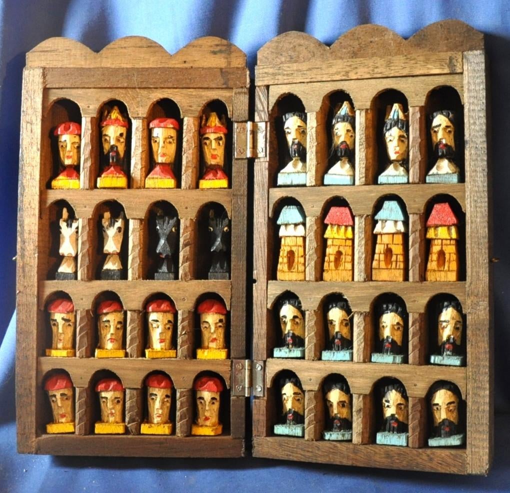 jeu echec en bois realisation artisanale, Antiquités & Art, Antiquités | Jouets, Enlèvement ou Envoi