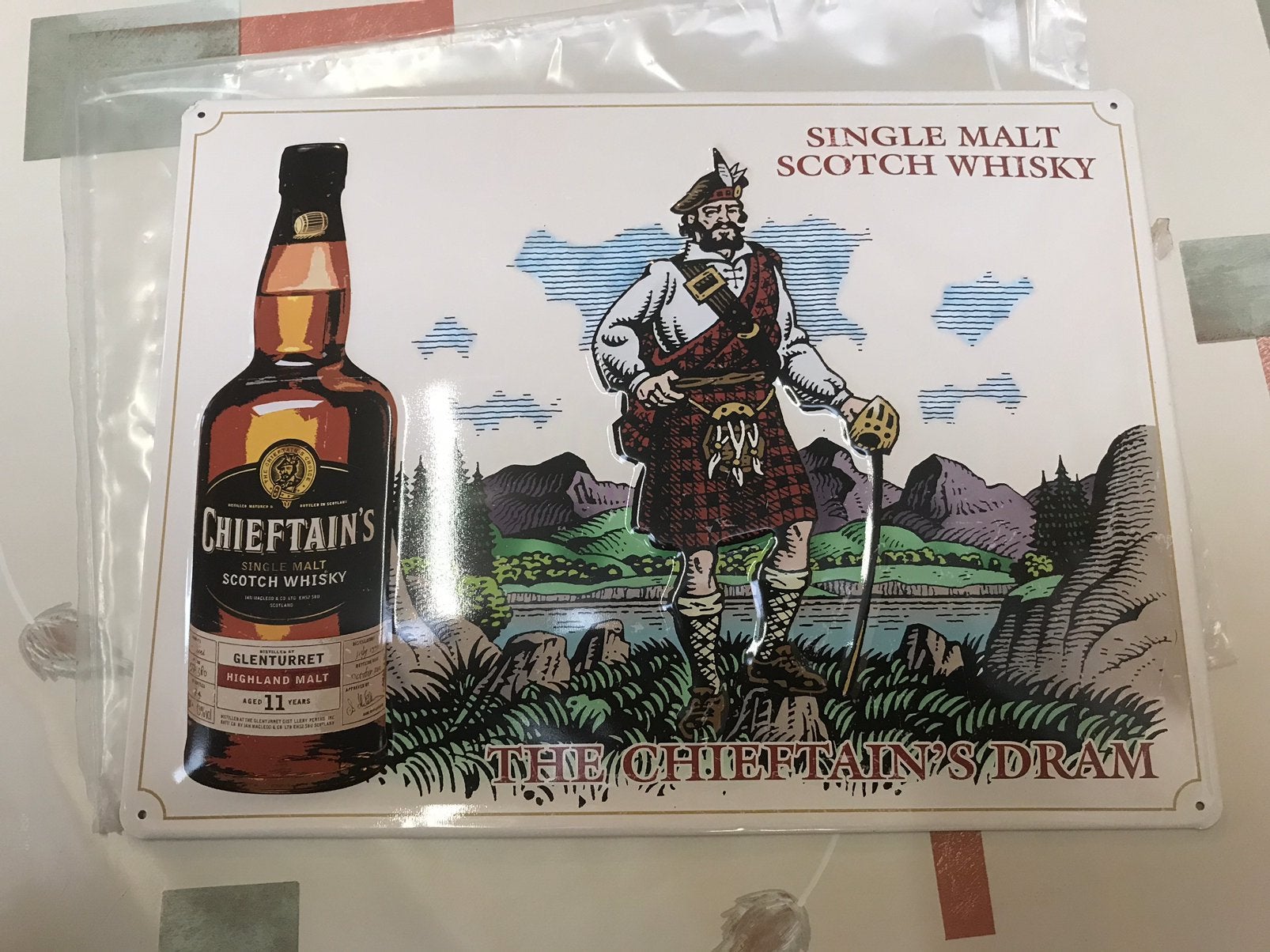 Panneau publicitaire Chieftain's Whisky en métal, Enlèvement ou Envoi, Comme neuf, Panneau publicitaire