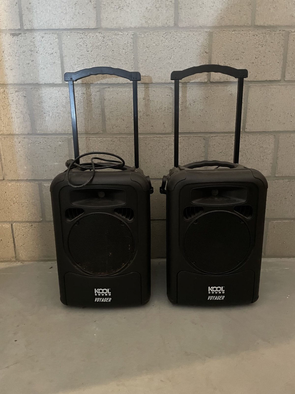 2x Kool Sound Voyager mobiele luidsprekers op wielen/trolley, Muziek en Instrumenten, Ophalen, Gebruikt