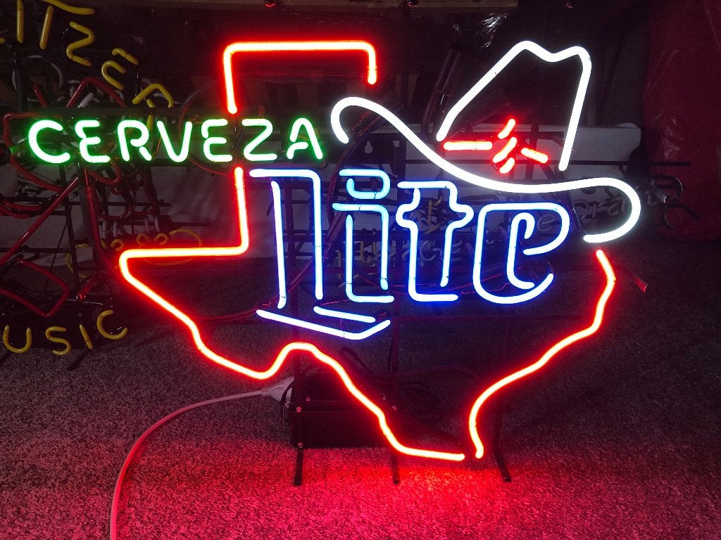 Neon light cerveza lite, Ophalen, Gebruikt, Lichtbak of (neon) lamp
